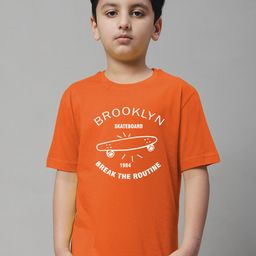Friskers Boys Typography Printed Round Neck Cotton Regular T-shirt-image-88
