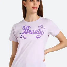 shashvi Women Purple Typography Printed T-shirt-picture-12