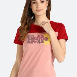 shashvi Women Peach-Coloured Typography Printed T-shirt-picture-14