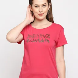 Being Human Typography Printed Casual Cotton T-shirt-image-13