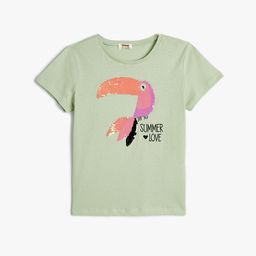 Koton Girls Graphic Printed Pure Cotton T-shirt-image-83