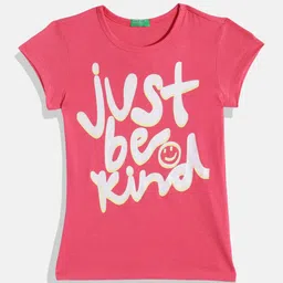 United Colors of Benetton Girls Typography Printed T-shirt-image-61