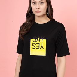 Clora Creation Typography Printed Round Neck T-shirt-46