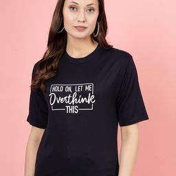Clora Creation Typography Printed Round Neck T-shirt-image-31