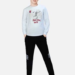 Palm Tree Boys White Typography Printed T-shirt-image-88