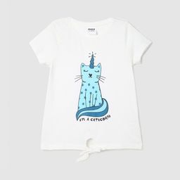max Girls Graphic Printed Cotton T-shirt-image-67