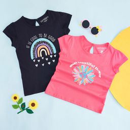 Pantaloons Junior Girls Pack Of 2 Printed T-shirt-image-63