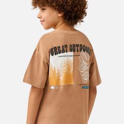 Juniors by Babyshop Boys Graphic Printed Round Neck Cotton Relaxed Fit T-shirt-image-78