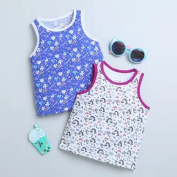 BUMZEE Girls 2 Printed Round Neck Applique T-shirt-image-6
