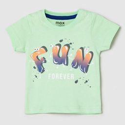 max Boys Typography Printed Pure Cotton T-shirt-image-84