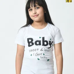 BAESD Girls Typography 2 Printed Raw Edge T-shirt-picture-34