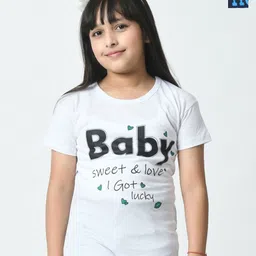 BAESD Girls Typography 2 Printed Raw Edge T-shirt-picture-11