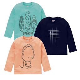 Kiddeo Boys Pack Of 3 Typography Printed Long Sleeves Cotton T-shirt-23