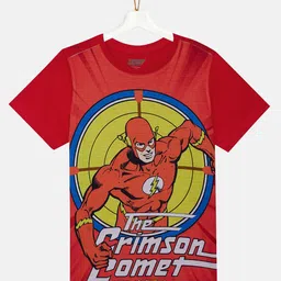 YK Justice League Boys Red & Yellow Flash Printed T-shirt-picture-14