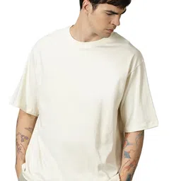 THE HOLLANDER Oversized Fit Drop-Shoulder Pure Cotton Oversized T-shirt-image-16