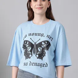 Kotty Graphic Printed Round Neck Oversized T-shirt-image-47