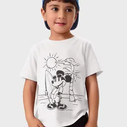 The Souled Store Boys Mickey Mouse Printed Raw Edge T-shirt-41