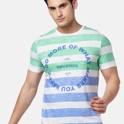 People Men Pure Cotton Striped T-shirt-image-72