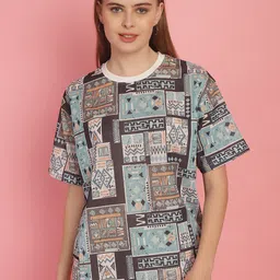 VIMAL JONNEY Women Checked Ethnic Raw Edge T-shirt-image-7