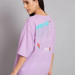 Imsa Moda Typography Printed Oversized Cotton T-shirt-image-21