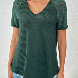 StyleCast Striped V-Neck Raglan Sleeves T-shirt-picture-12