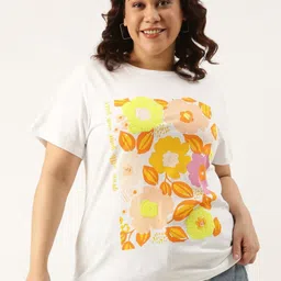MARCA Bold Women Floral Printed Bio Finish Raw Edge T-shirt-image-75