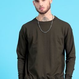 SILISOUL Drop Shoulder Sleeves Pure Cotton Oversized Pullover Sweatshirt-image-113