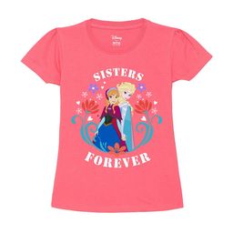 Wear Your Mind Girls Elsa & Anna Printed Cotton T-shirt-image-7