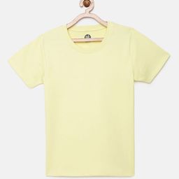 YK Girls Yellow Solid Cotton T-shirt-picture-31