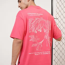 HIGHLANDER Graphic Puff Printed Drop-Shoulder Sleeves Relaxed Fit T-shirt-image-99