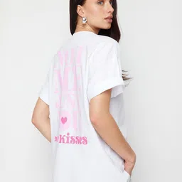Trendyol Women Typography Printed Round Neck T-shirt-picture-16