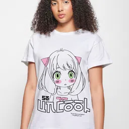 Bewakoof So Uncool Graphic Printed Drop-Shoulder Sleeves Boyfriend Cotton T-shirt-picture-24