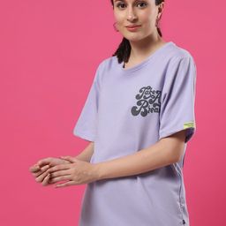 Rigo Unisex Printed Drop-Shoulder Sleeves Raw Edge T-shirt-image-87