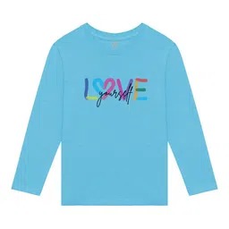 BAESD Girls Typography Round Neck Full Sleeves Regular Fit Cotton Casual T-shirt-image-97