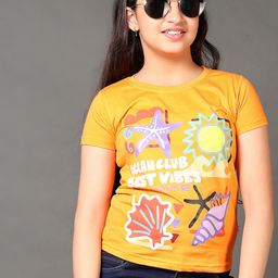V-Mart Girls Graphic Printed Round Neck Cotton T-shirt-picture-36