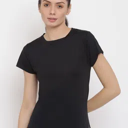 MKH Women Black Dri-FIT T-shirt-image-10