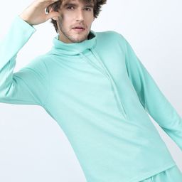 KETCH Men Blue High Neck Regular Fit T-shirt-image-7