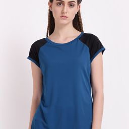 STUDIOACTIV Women Teal Blue Moisture Wicking Regular Fit T-shirt-picture-20
