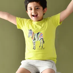 Anthrilo Boys Lime Green Printed T-shirt-image-47