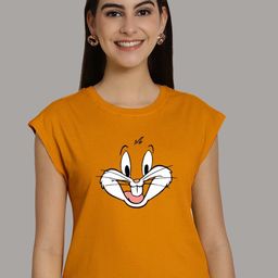 Friskers Women Printed Round Neck Cotton T-shirt-picture-22