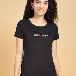 Honey by Pantaloons Typography Printed Regular Fit Cotton T-shirt-image-80