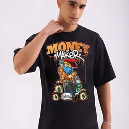 KAIDO Men Graphic Printed Round Neck Cotton Oversized T-shirt-picture-46