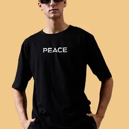 Mad Over Print Typography Printed Drop-Shoulder Sleeves Cotton Oversized  T-shirt-image-87
