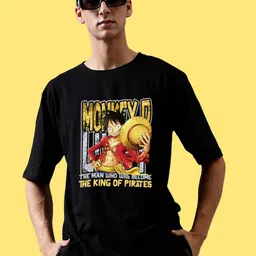 Mad Over Print Typography Printed Drop-Shoulder Sleeves Cotton Oversized  T-shirt-image-89