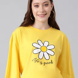 KOTTY Basics Graphic Printed Drop Shoulder Sleeves Oversized T-shirt-picture-4