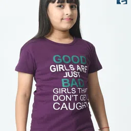 BAESD Girls Typography 2 Printed Slim Fit T-shirt-picture-12