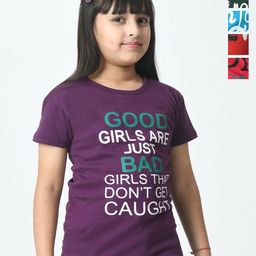 BAESD Girls Typography 5 Printed Slim Fit T-shirt-picture-12