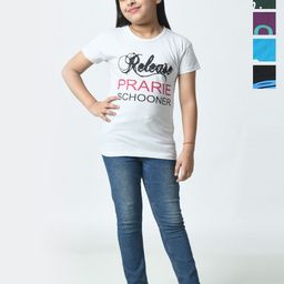 BAESD Girls Pack Of 5 Typography Printed Cotton Slim Fit T-shirts-19