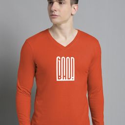 FBAR Typography Printed V-Neck Cotton Slim Fit T-shirt-picture-5