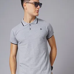 PAUL STREET Polo Collar Bio Finish Slim Fit Pure Cotton T-shirt-image-78